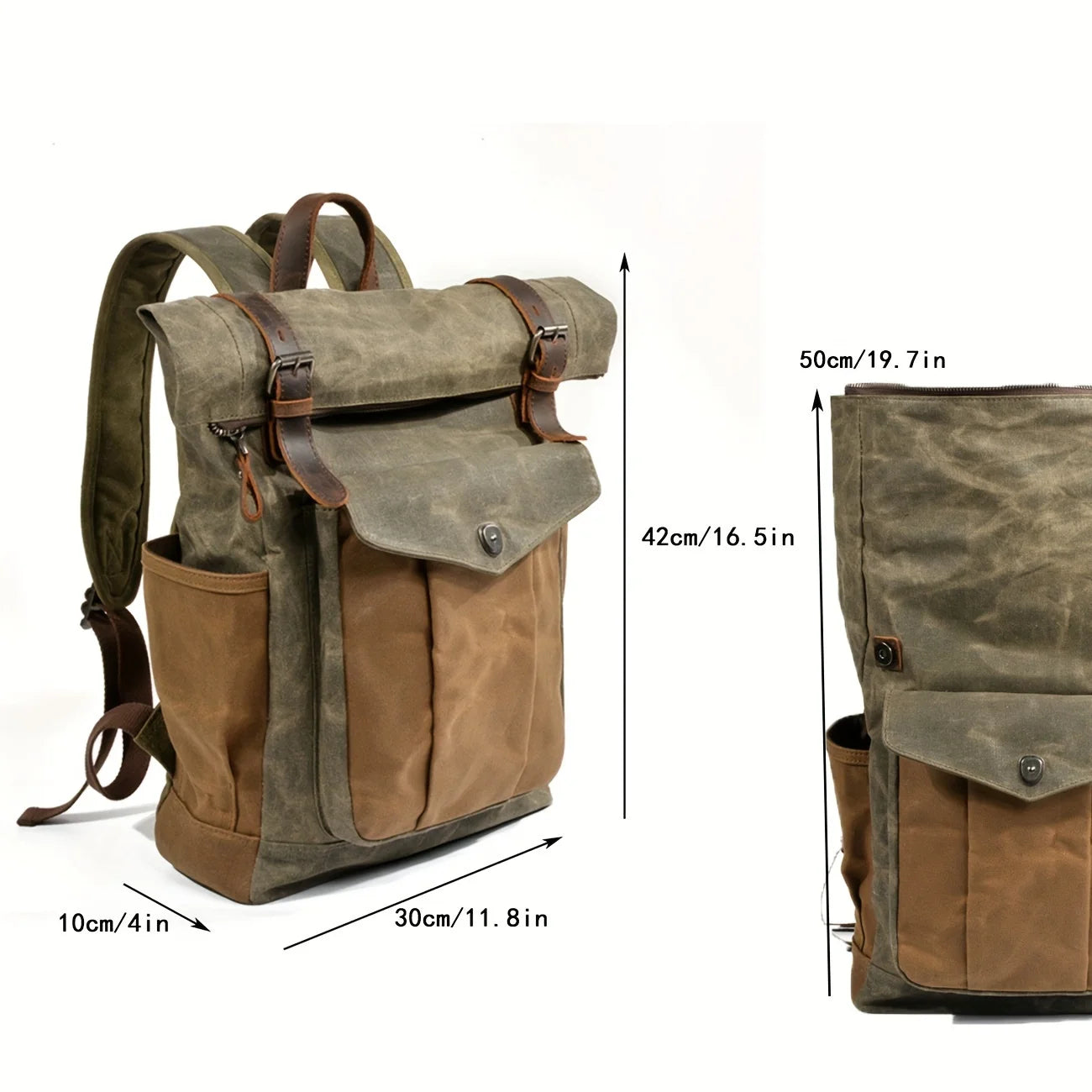 Canvas Oil Wax Backpacks for Men - Premium Backpack from Craftklart.store - Just $36.41! Shop now at Craftklart.store