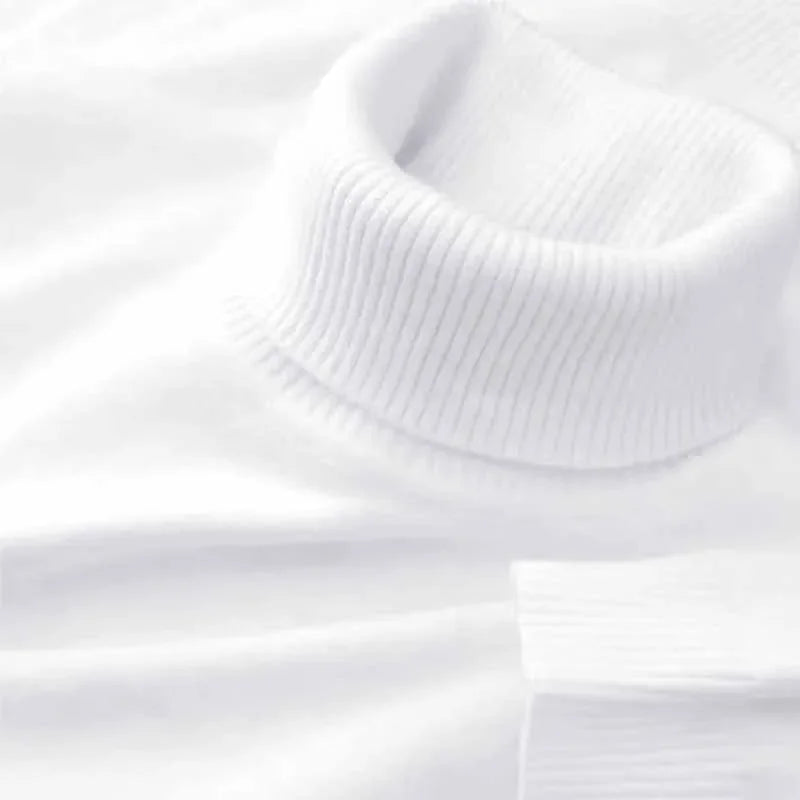 2026 New Mens Knitted Sweaters Solid Color Turtleneck Breathable Pullovers Warm Outdoor Basic Streetwear autumn Business Tops