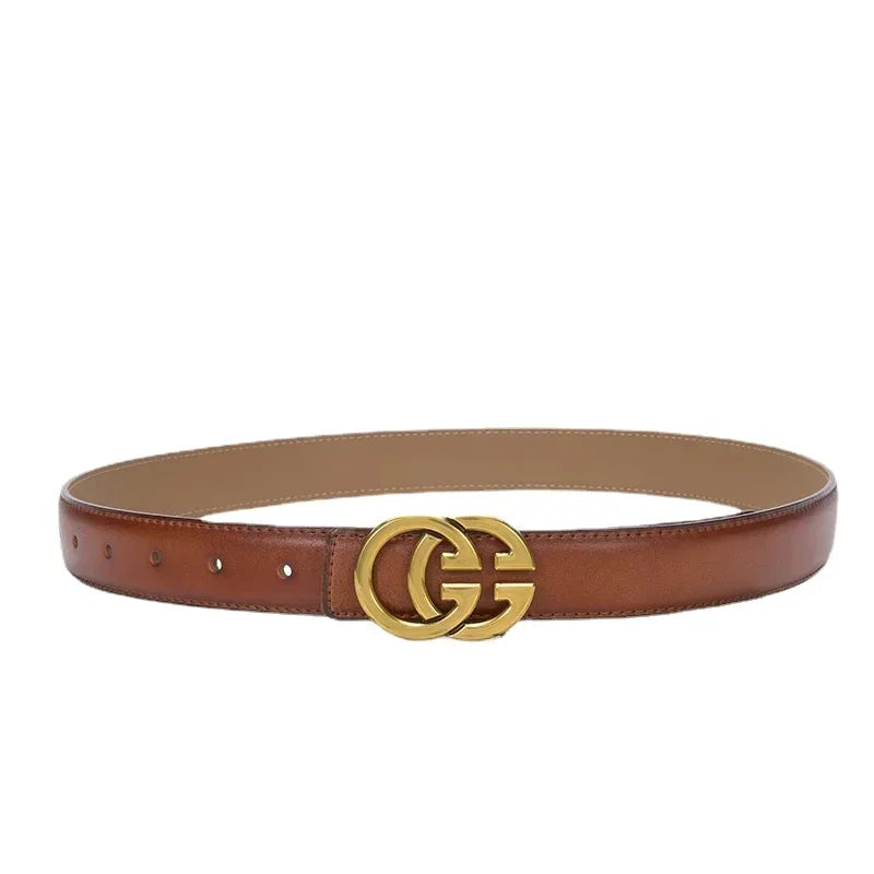 Women's GG Genuine Real Leather Cow Belt - Premium Belts from Craftklart Dropship - Just $25.50! Shop now at Craftklart.store