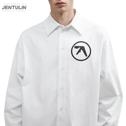 Men's Urban Inspired Aphex Twin Graphic Oversize Korean Streetwear Shirt