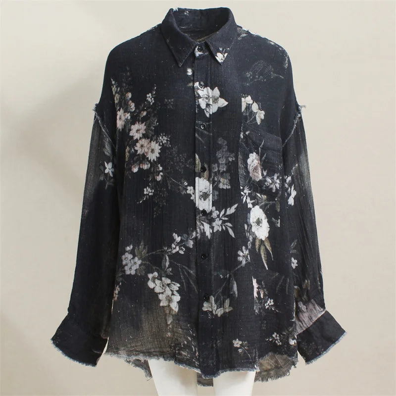 Women's Korean Printed Couple's Loose Long Sleeve Top - Premium Shirt from Craftklart Dropship - Just $85.99! Shop now at Craftklart.store