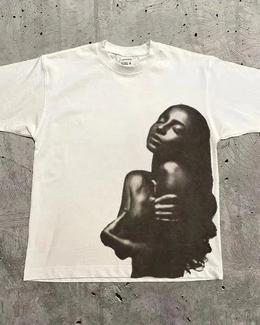 Unisex oversized vintage hip hop streetwear T-shirt with graphic design, crafted by Craftklart Dropship.