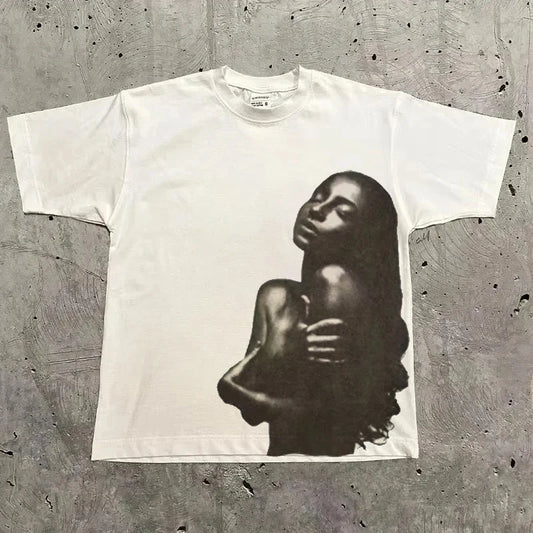 Unisex oversized vintage hip hop streetwear T-shirt with graphic design, crafted by Craftklart Dropship.