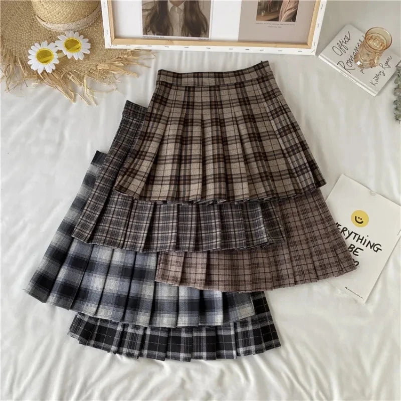 Japan Plaid Jk High Waist Thin A Line Short Skirt - Premium Skirt from Craftklart.store - Just $10.70! Shop now at Craftklart.store