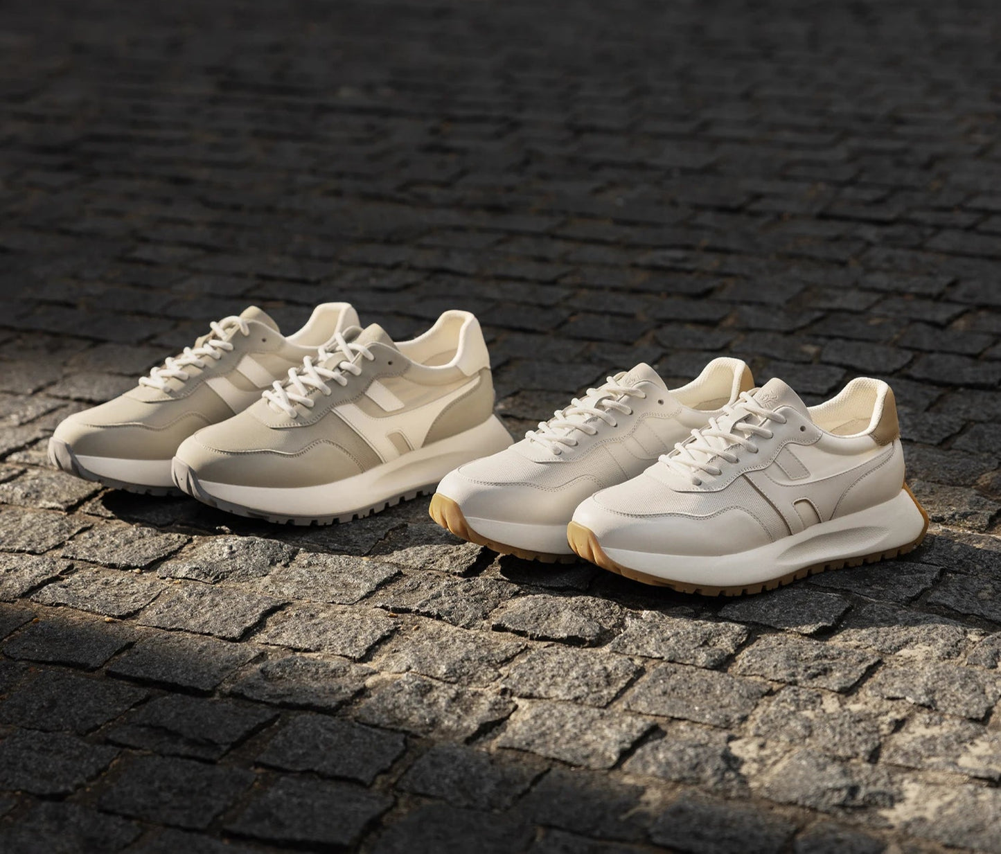 Men's Urban Styled Real Leather Light Laces Up Breathable Sneakers
