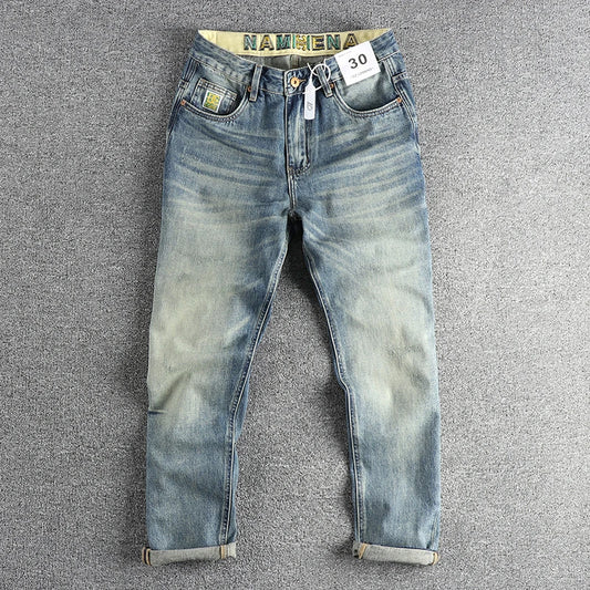 Men's Tapered Loose Washed Denim Jeans
