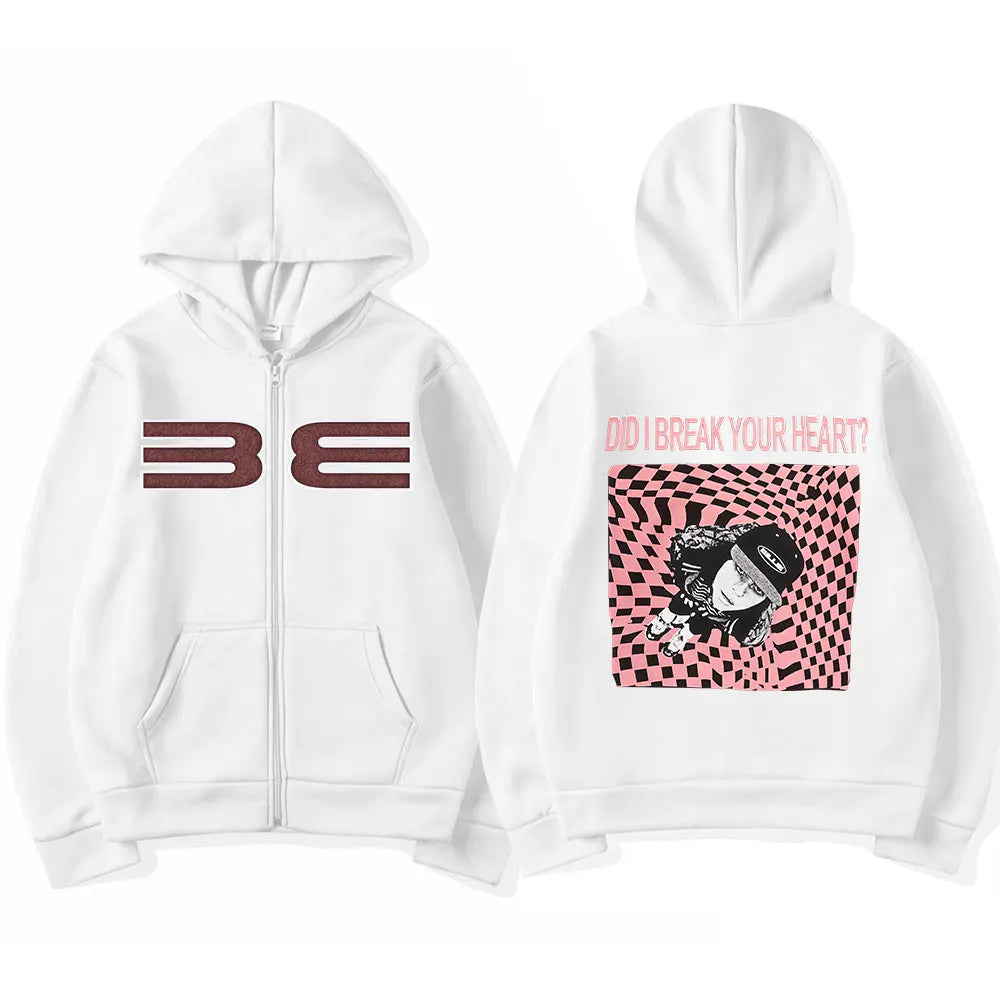 Hit Me Hard and Soft DID I Break YOUR HEART? Zipper Hoodies