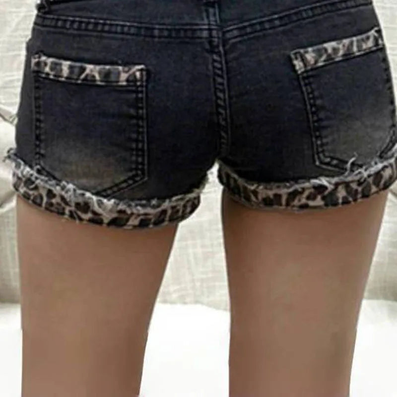 Women Grunge Coquette Low Rise Skinny jean Shorts