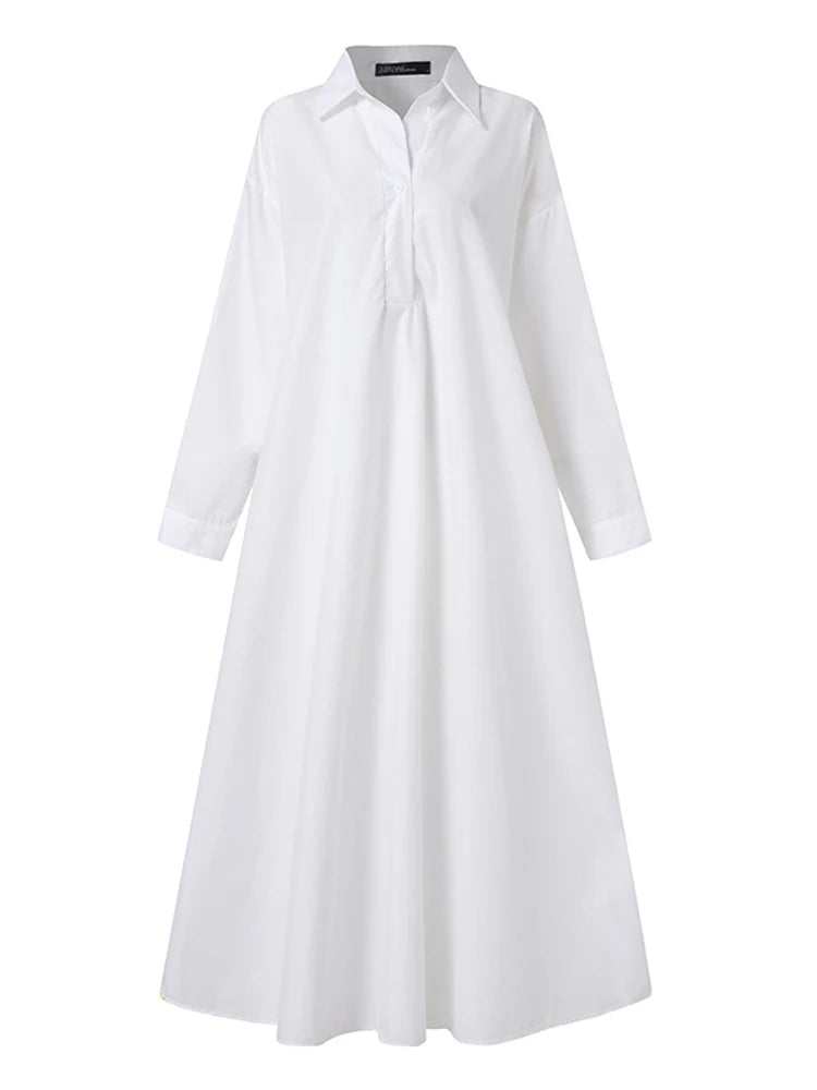 Long Sleeve Shirt Dress Loose Oversized Maxi Dress - Premium Dress from Craftklart.store - Just $25.06! Shop now at Craftklart.store