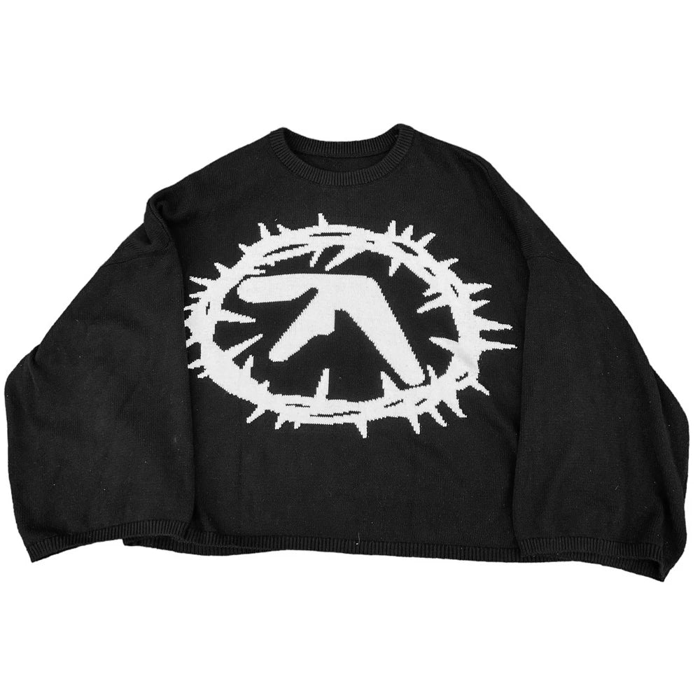 Aphex Twin Knit Y2k Autumn/Winter Streetwear Pullover