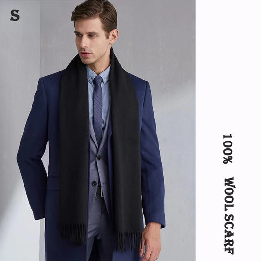 High Quality 100% Wool Scarf Autumn Winter Men - Craftklart.store