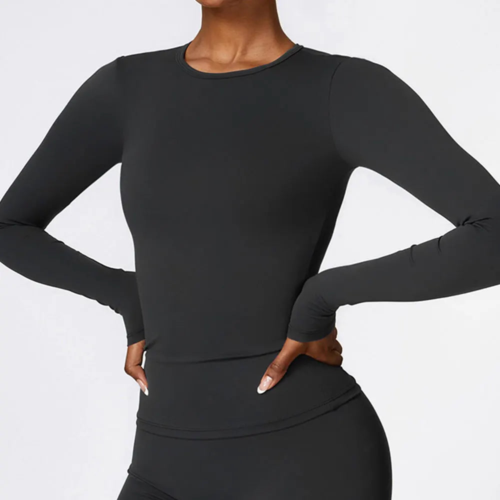 Women Yoga Long Sleeve Gym Top
