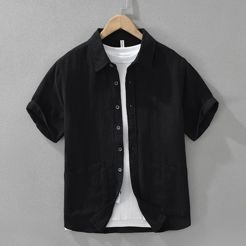 100% Linen Short Sleeve Shirt — Men's Summer Essential
