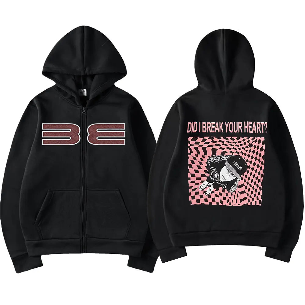 Hit Me Hard and Soft DID I Break YOUR HEART? Zipper Hoodies