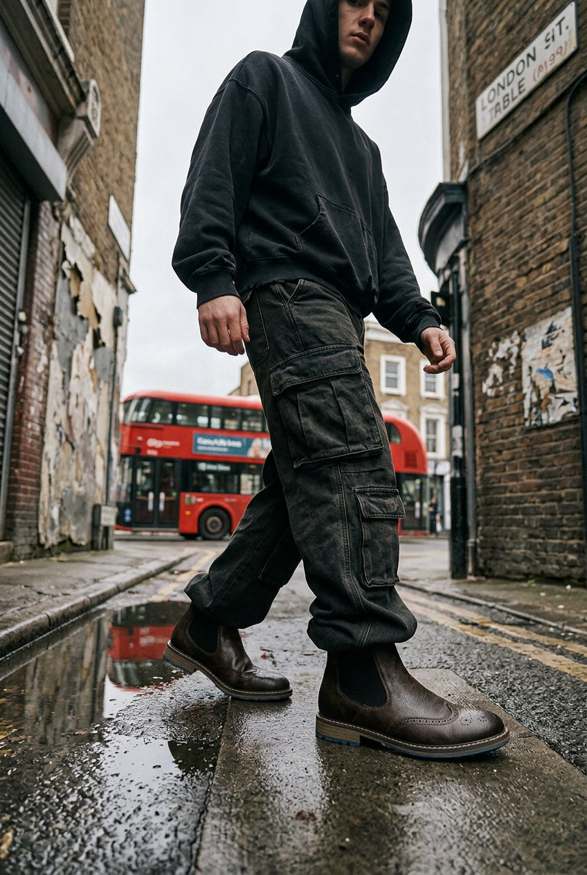 Craftklart Dropship Borough Chelsea Boots showing sleek black leather design and elastic side panels on a neutral background.