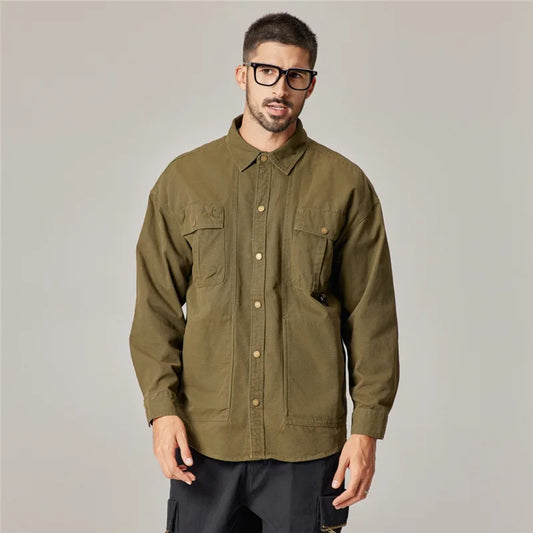 Branded American Retro Pure Cotton Cargo Shirts - Premium Shirt from Craftklart Dropship - Just $39.95! Shop now at Craftklart.store