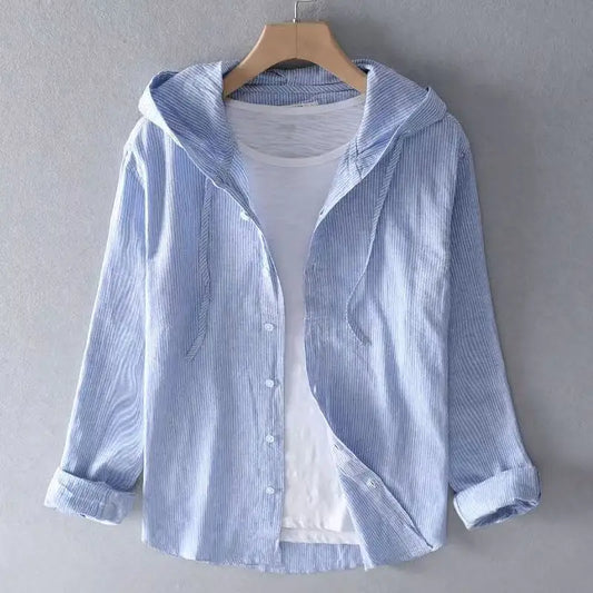 2025  Men's Hooded Linen Shirt - Premium Shirt & Tops from Craftklart Dropship - Just $20! Shop now at Craftklart.store