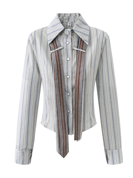 Women Vintage Aesthetic Striped Shirts - Premium Shirt from Craftklart.store - Just $26.15! Shop now at Craftklart.store