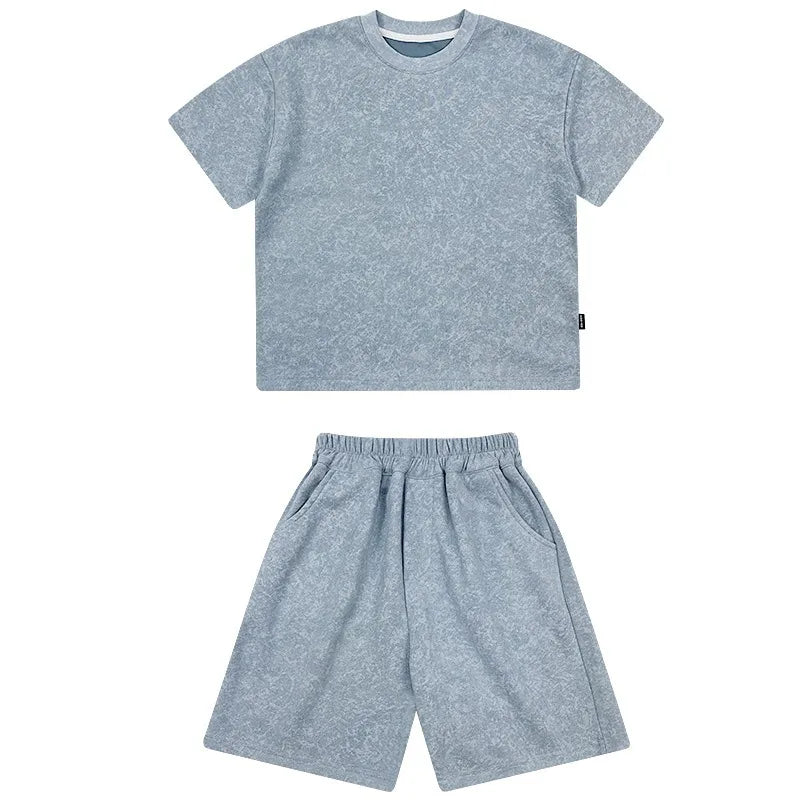 Boys Korean Loose Shirts+shorts 2pcs/set - Premium Kids clothes from Craftklart.store - Just $28! Shop now at Craftklart.store