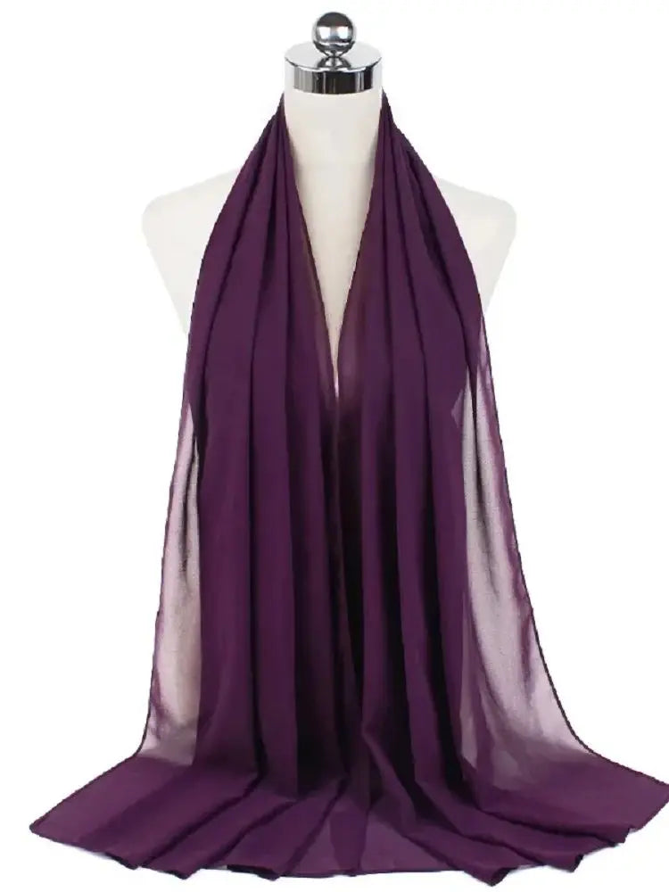 New Fashion Women Solid Chiffon Headscarf