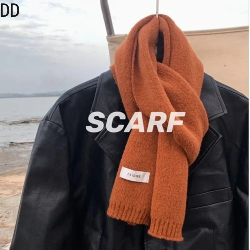 Men Knitted Wool Korean Urban Scarf