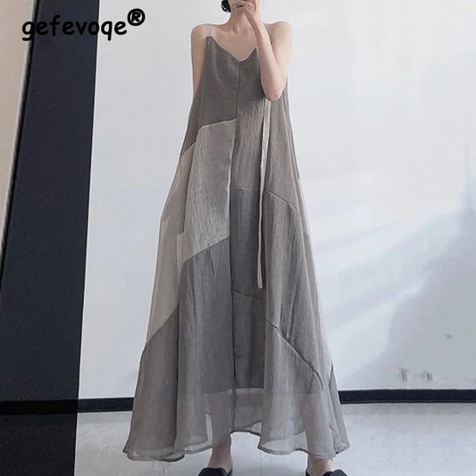 Women Vintage Patchwork Irregular Beach Maxi Dress - Premium Dress from Craftklart Dropship - Just $24.25! Shop now at Craftklart.store