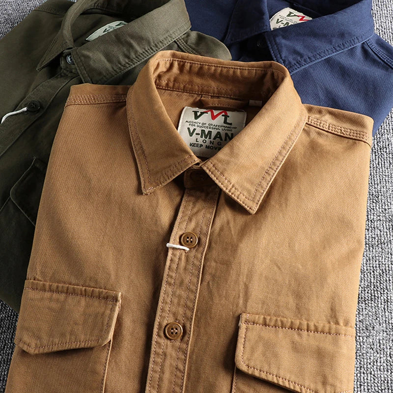 Twill Washed Cotton Classic Cargo Shirt