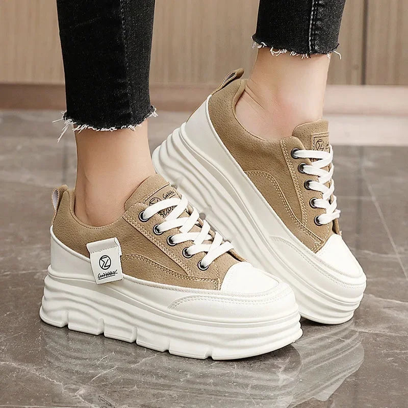 Women's Chunky Lace-up Soft-sole Casual Sneakers - Premium Shoes from Craftklart Dropship - Just $18! Shop now at Craftklart.store