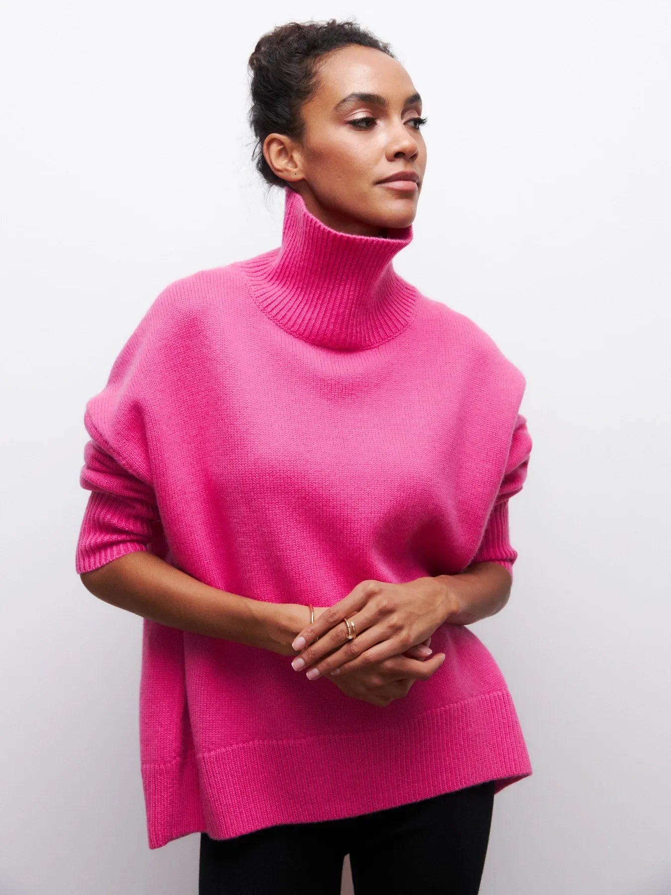 Women's Urban Styled Oversized Elegant Thick Knitted Pullover - Craftklart.store