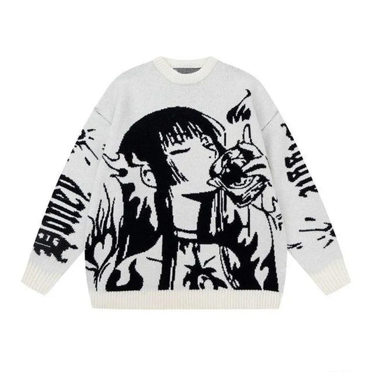 Women Knitwear Anime Loose Oversize Sweater