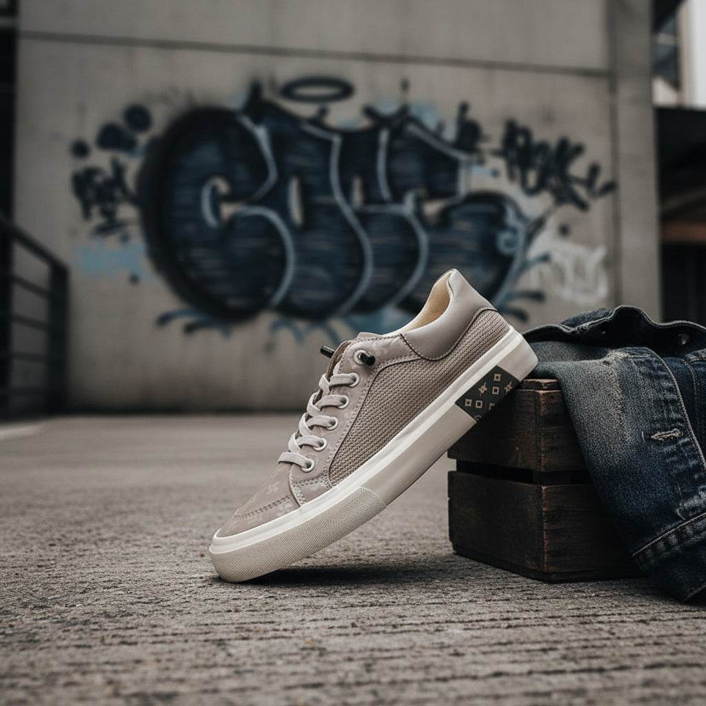 Craftklart Dropship canvas low sneaker with breathable fabric, casual street shoe design, shown from a side view