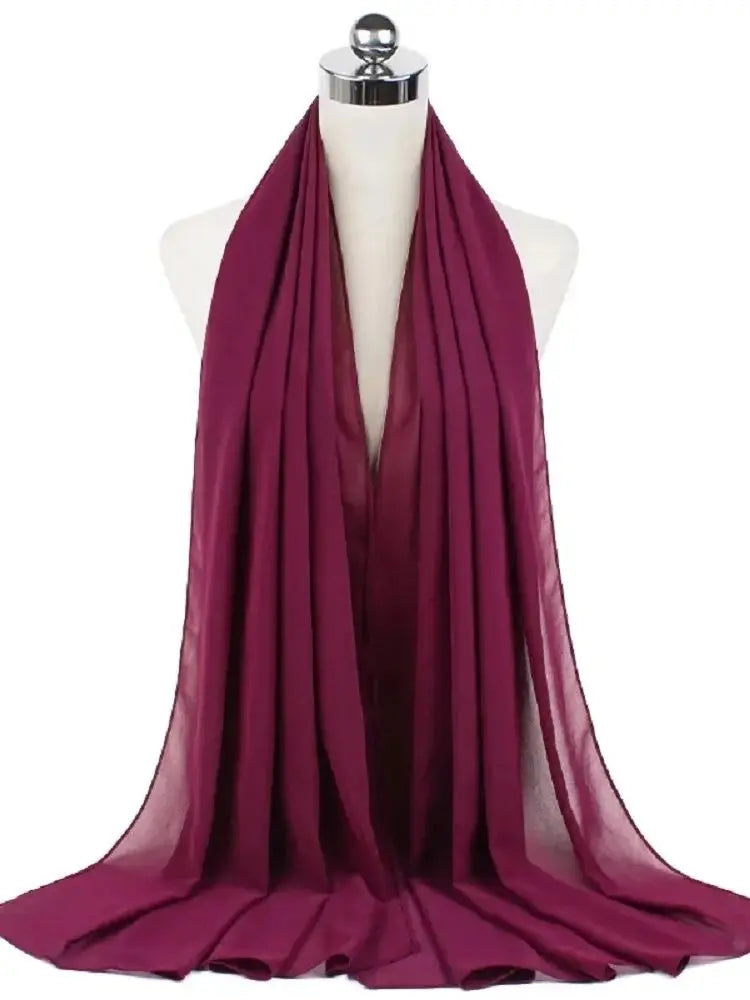 New Fashion Women Solid Chiffon Headscarf