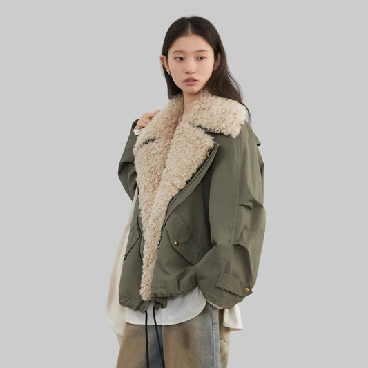 Women's Loose Casual New Retro Motorcycle Cotton Jacket