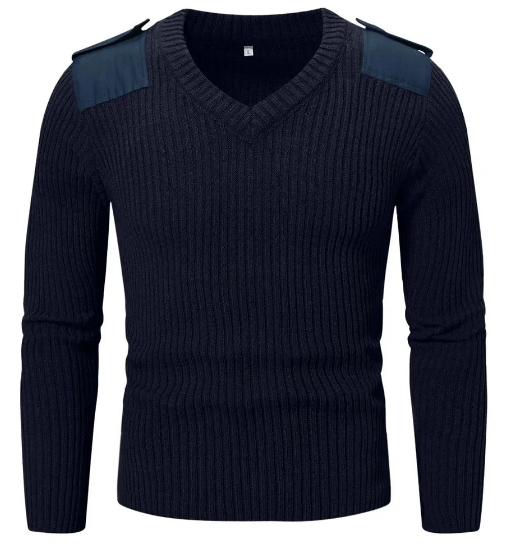 Tactical Knitted Pullover Winter Wool Patch Jumper - Craftklart.store