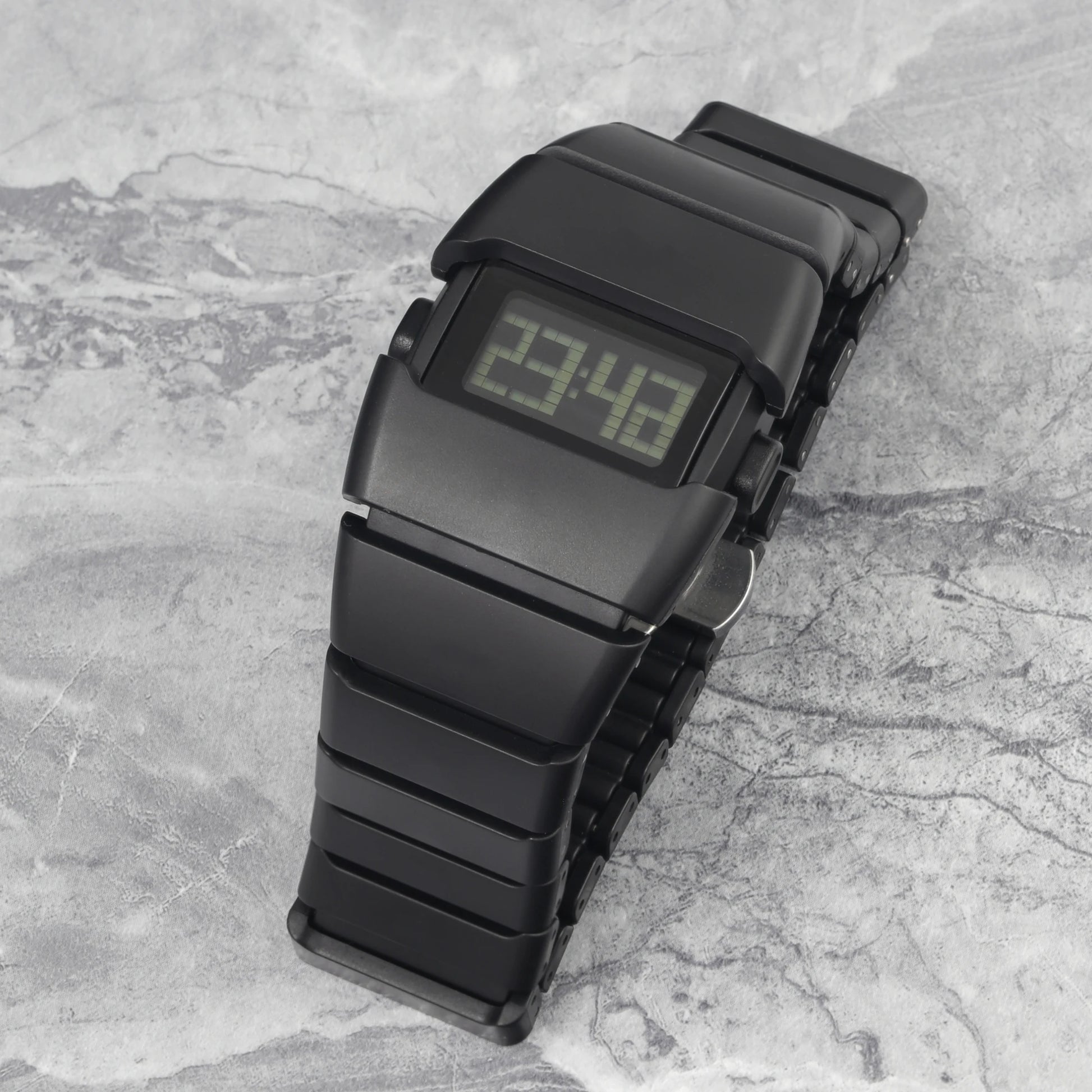 Digital sport watch with LED display and resin strap, crafted by Craftklart Dropship, shown with a sleek, modern design.