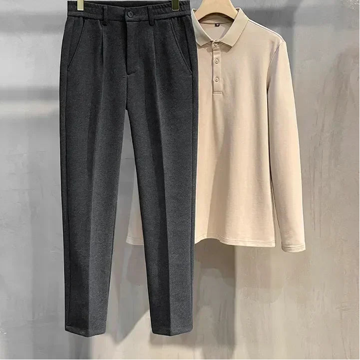 Men's Urban Business Casual Elastic Waist Straight Trousers - Craftklart.store