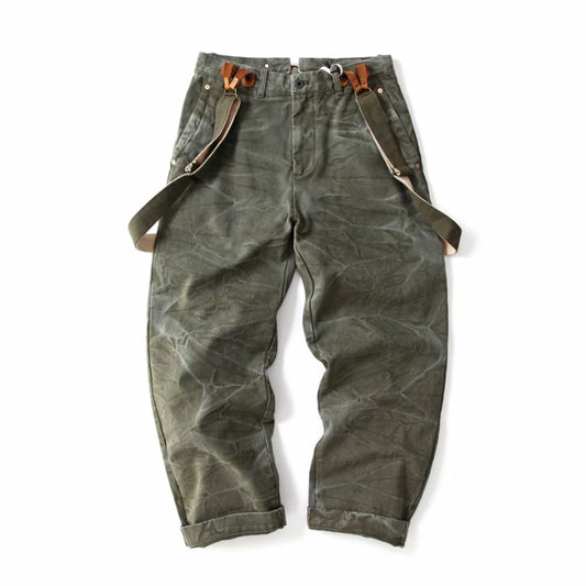 Urban Men Washed  Cotton Overalls Work Pants