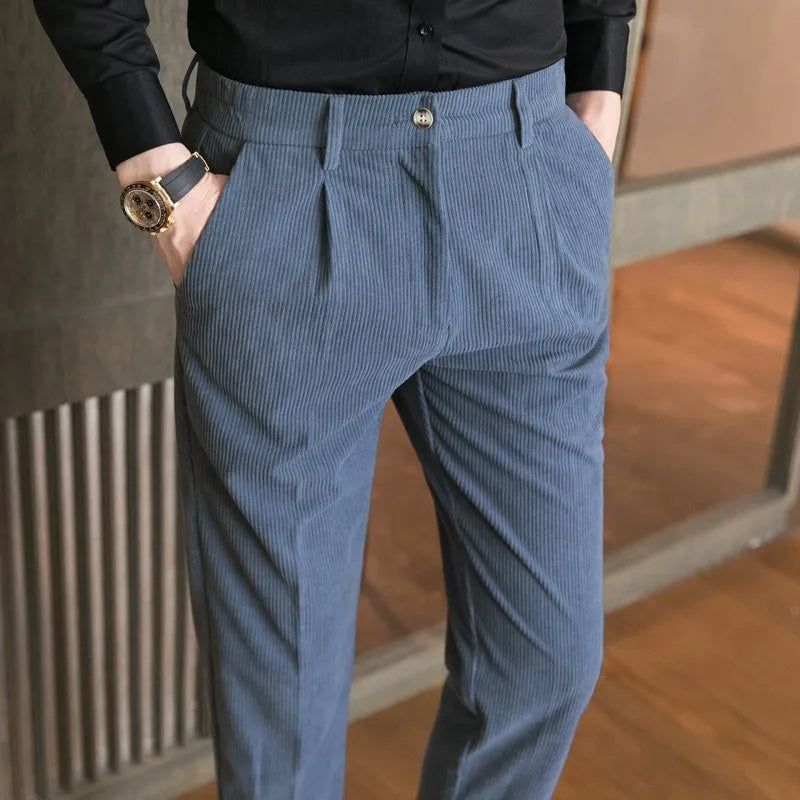 Men's Casual Trousers Corduroy Pants Slim Fit - Premium Pants from Craftklart Dropship - Just $17.11! Shop now at Craftklart.store