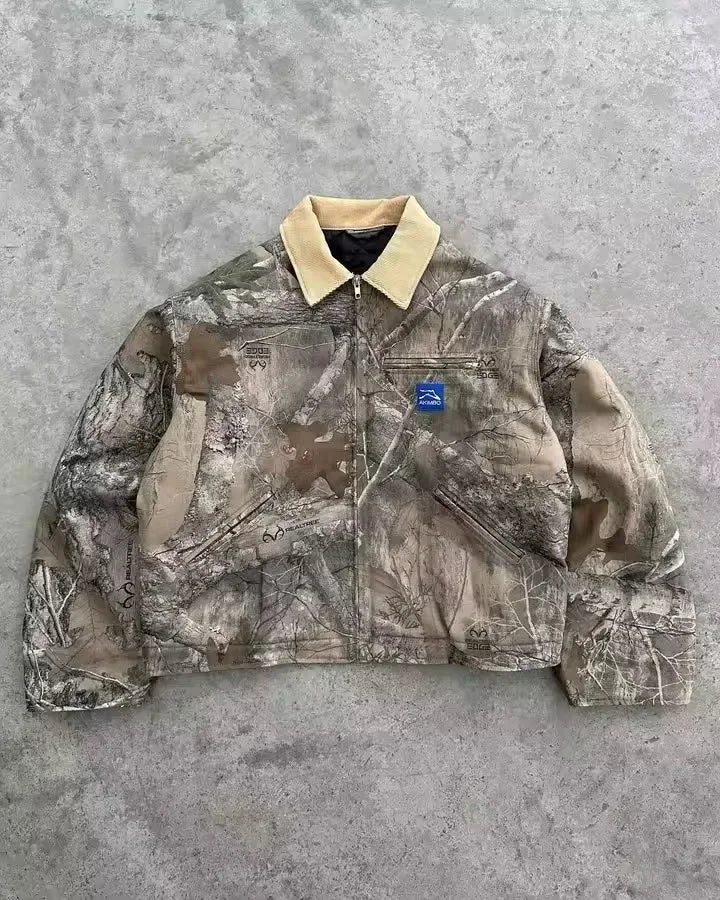 Men's Streetwear Washed Denim Y2K Jacket