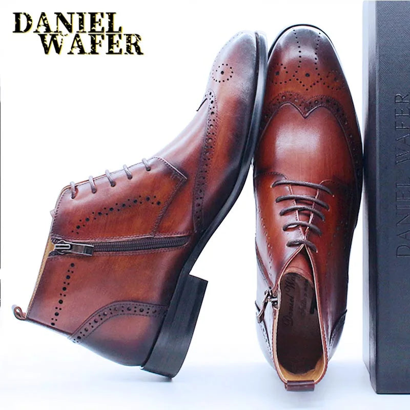 Men's Genuine Handmade Leather Ankle Boots