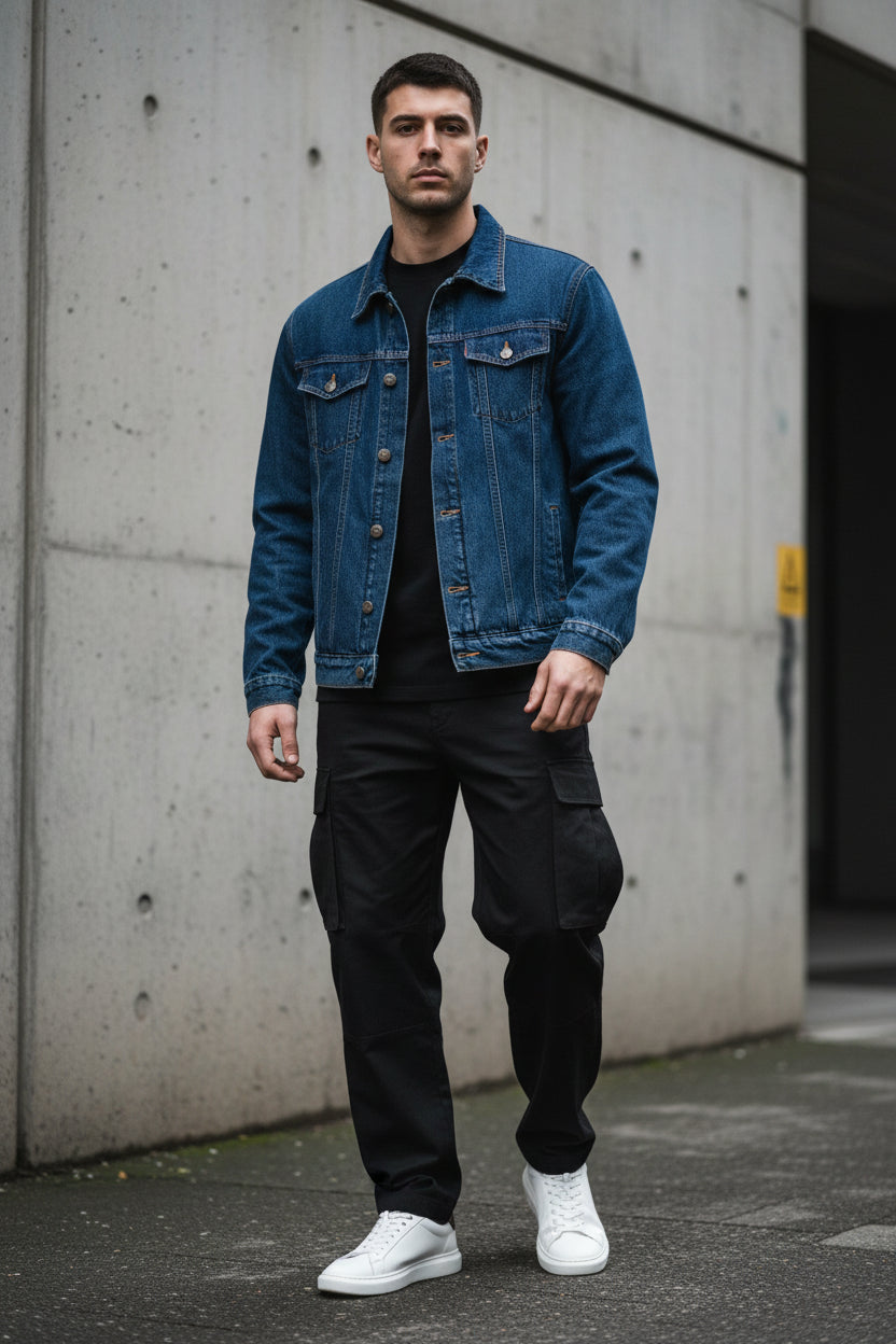 Craftklart baseball collar casual jacket, lightweight streetwear coat with a modern design, displayed on a hanger.