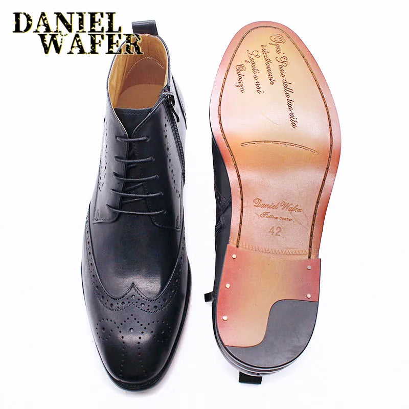 Men's Genuine Handmade Leather Ankle Boots