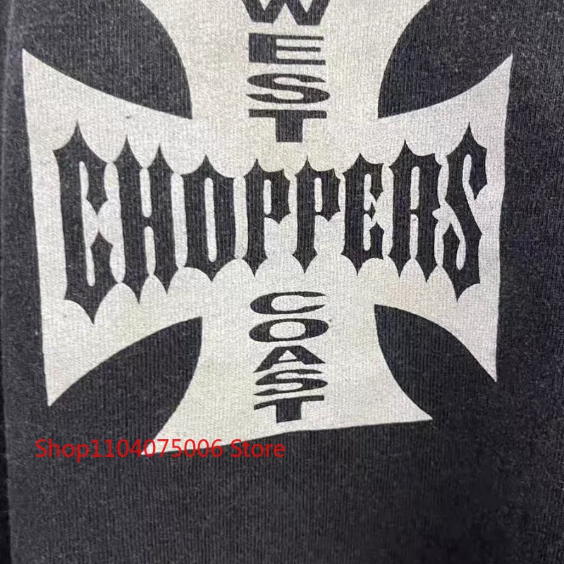 Vintage washed West Coast Choppers cross print oversized sweatshirt by Urban Fashion & Streetwear Craftklart, showing front design.
