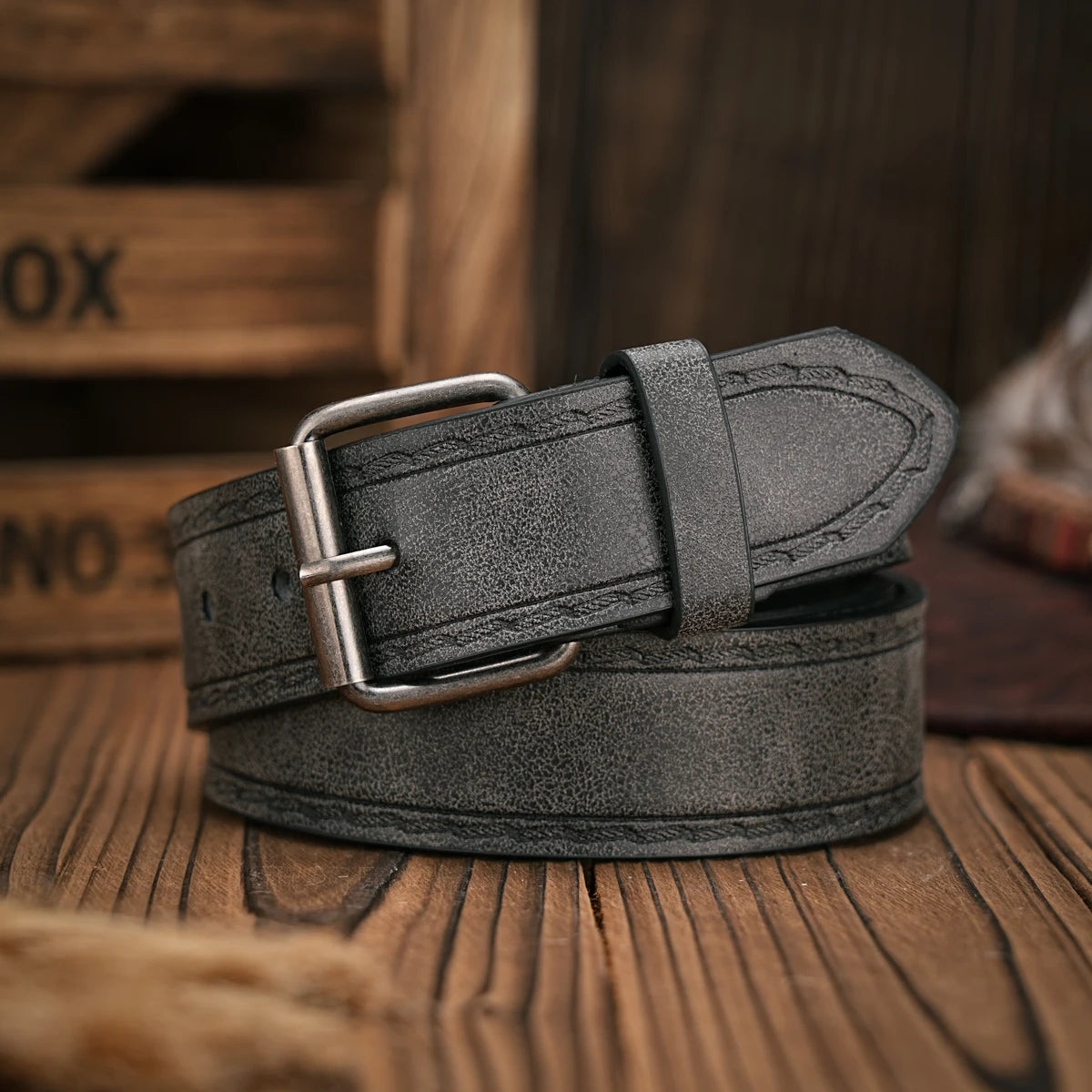 Urban Daywear Unisex Metal Buckle PU Leather Belt