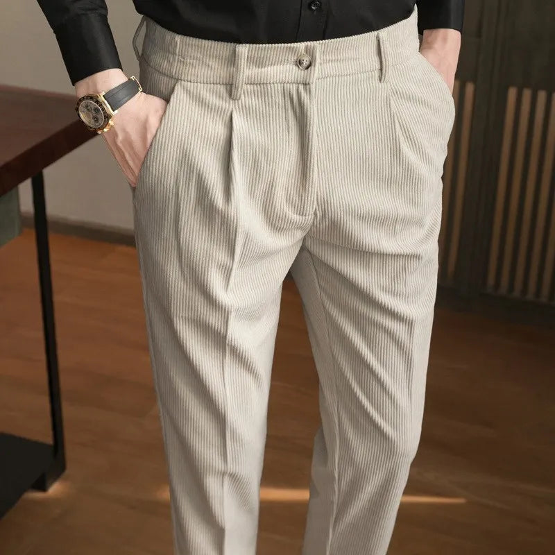 Men's Casual Trousers Corduroy Pants Slim Fit - Premium Pants from Craftklart Dropship - Just $17.11! Shop now at Craftklart.store