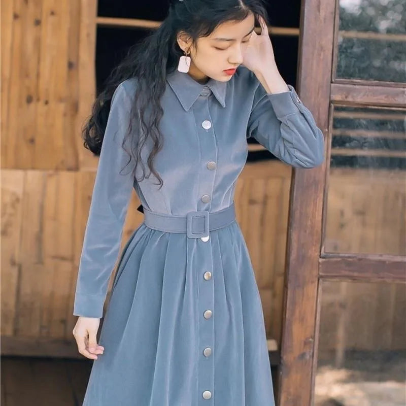 Autumn Winter Longsleeve Corduroy Dress - Premium Dress from Craftklart Dropship - Just $13.14! Shop now at Craftklart.store