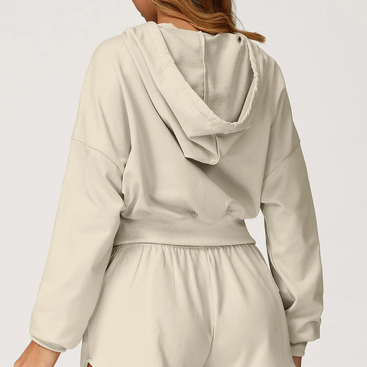 Winter Yoga Long Sleeved Women's Hooded Sweatshirt