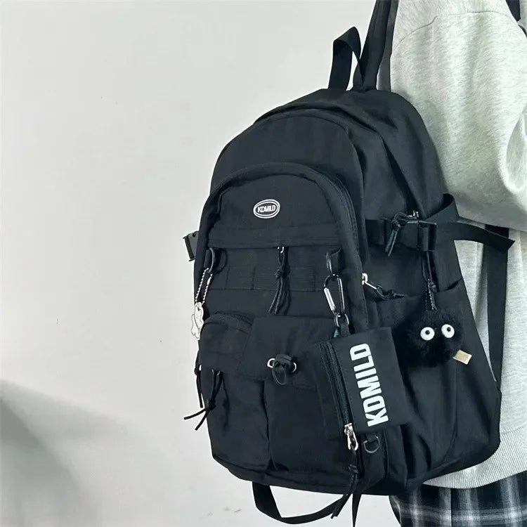 Korean Retro Workwear Large Capacity Dual Shoulder Bag