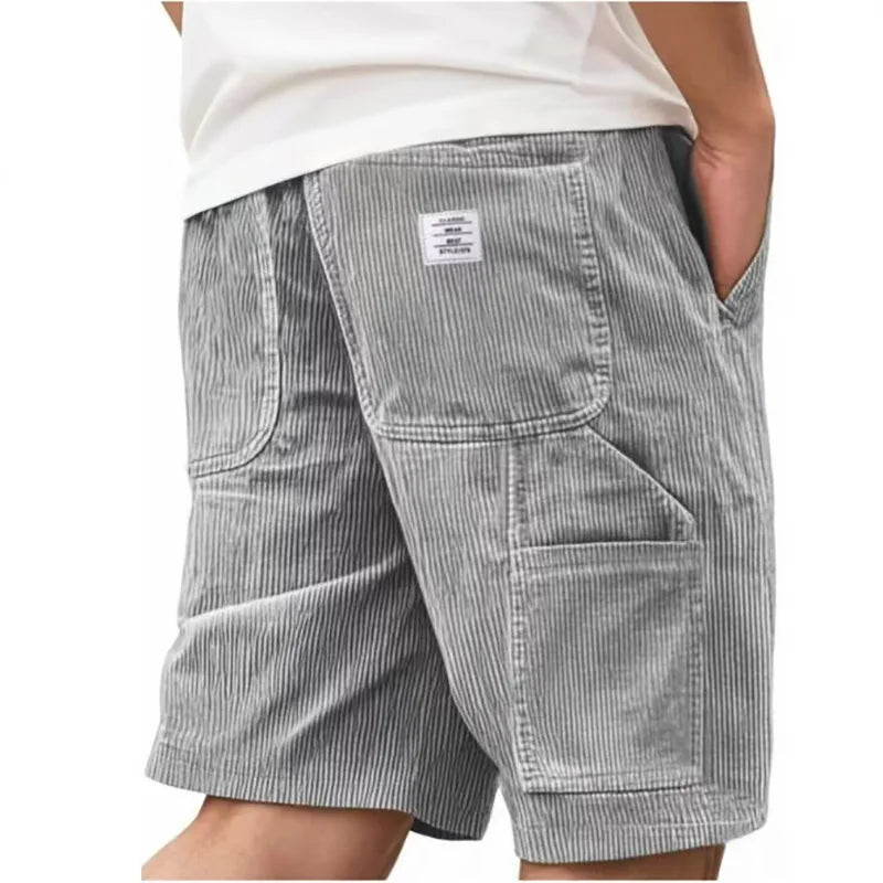 Striped Loose-Fit Drawstring Shorts