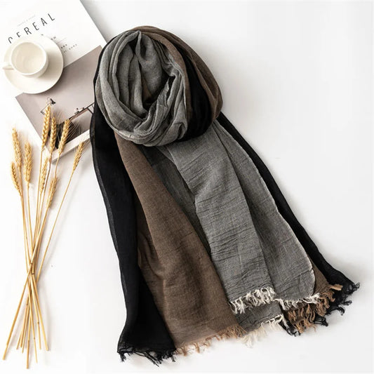 Men's Designer Patchwork Cotton Linen Scarf - Premium Scarves from Craftklart Dropship - Just $3.99! Shop now at Craftklart.store